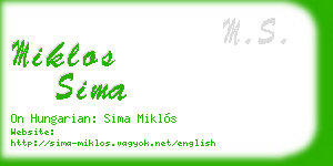 miklos sima business card